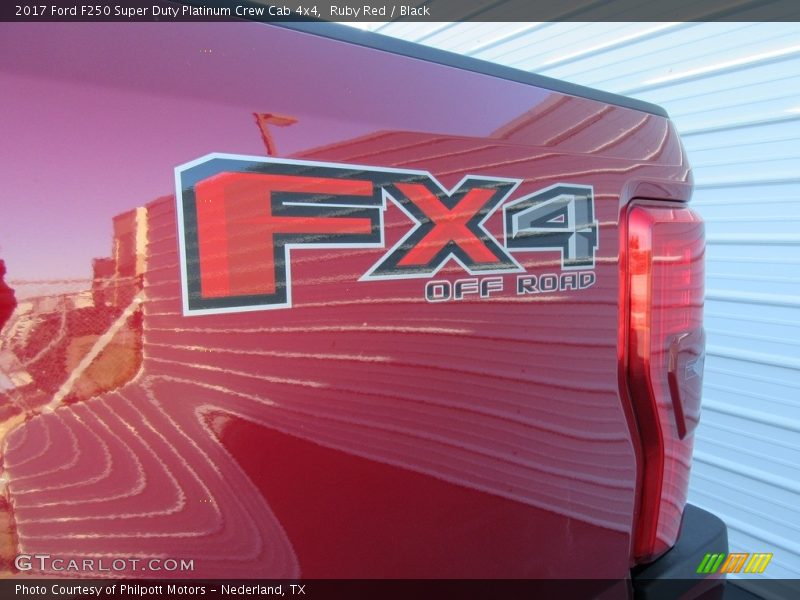 Ruby Red / Black 2017 Ford F250 Super Duty Platinum Crew Cab 4x4