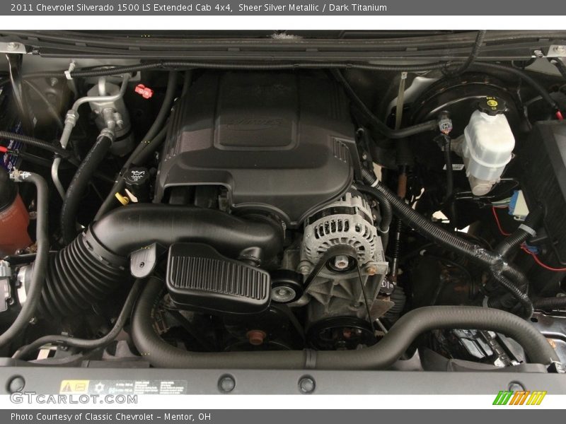 Sheer Silver Metallic / Dark Titanium 2011 Chevrolet Silverado 1500 LS Extended Cab 4x4