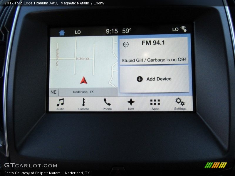Navigation of 2017 Edge Titanium AWD