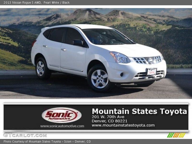 Pearl White / Black 2013 Nissan Rogue S AWD
