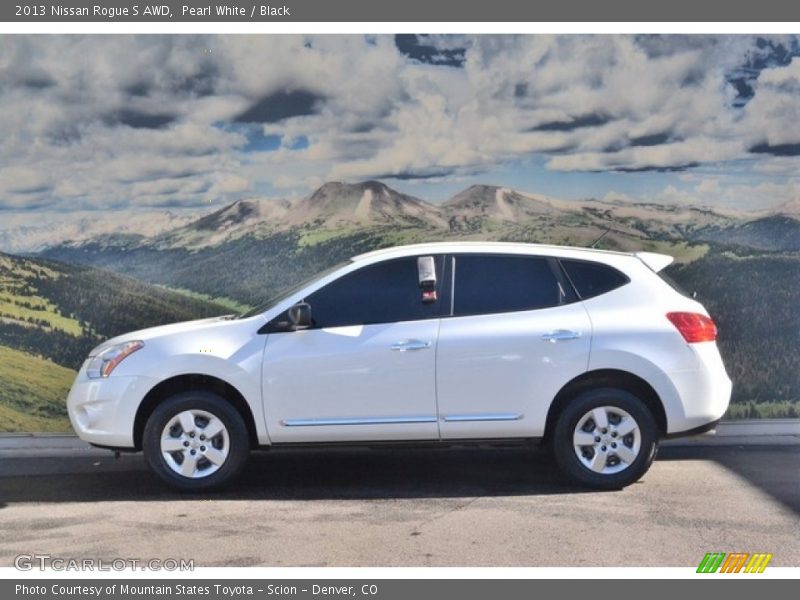 Pearl White / Black 2013 Nissan Rogue S AWD