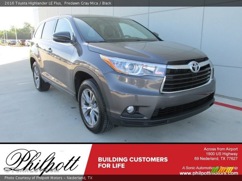 Predawn Gray Mica / Black 2016 Toyota Highlander LE Plus