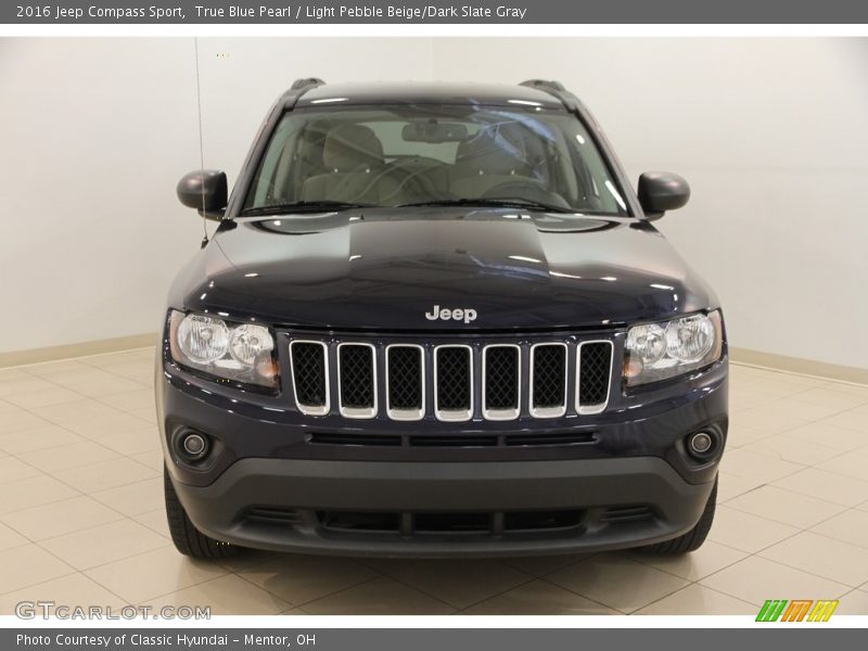 True Blue Pearl / Light Pebble Beige/Dark Slate Gray 2016 Jeep Compass Sport