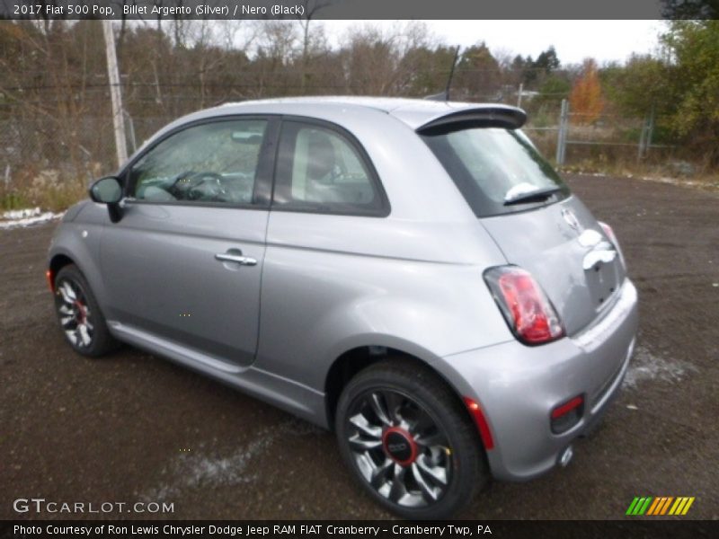 Billet Argento (Silver) / Nero (Black) 2017 Fiat 500 Pop