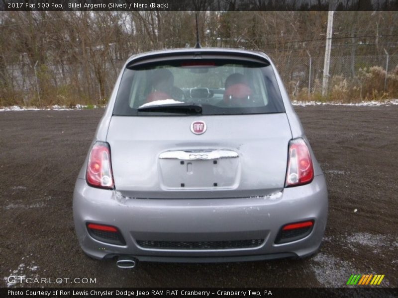 Billet Argento (Silver) / Nero (Black) 2017 Fiat 500 Pop