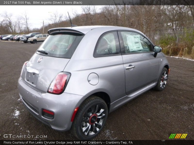 Billet Argento (Silver) / Nero (Black) 2017 Fiat 500 Pop