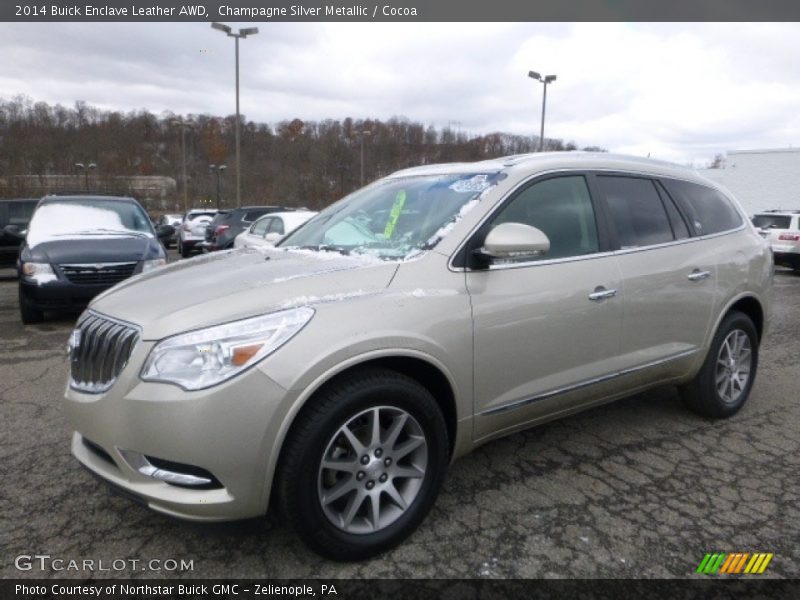 Champagne Silver Metallic / Cocoa 2014 Buick Enclave Leather AWD