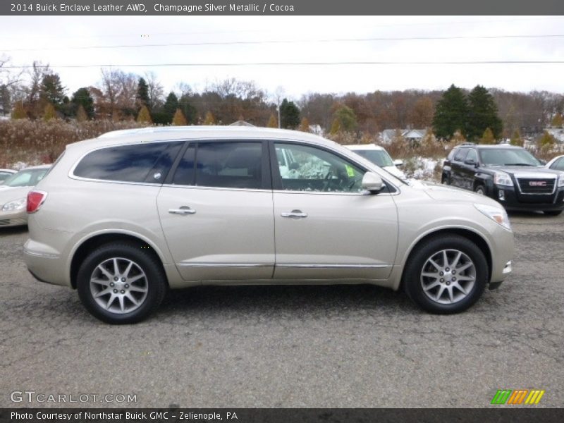 Champagne Silver Metallic / Cocoa 2014 Buick Enclave Leather AWD
