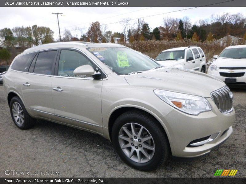 Champagne Silver Metallic / Cocoa 2014 Buick Enclave Leather AWD