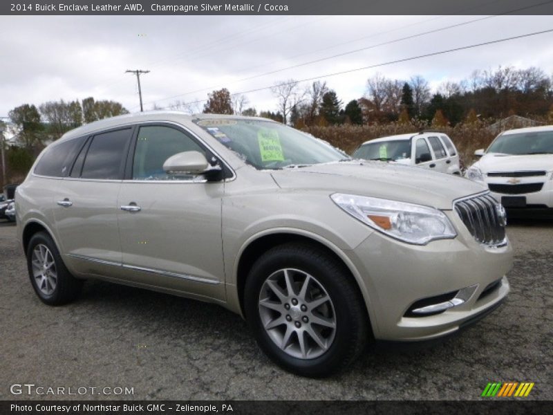 Champagne Silver Metallic / Cocoa 2014 Buick Enclave Leather AWD