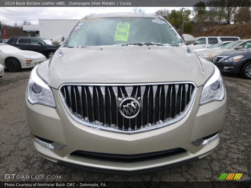 Champagne Silver Metallic / Cocoa 2014 Buick Enclave Leather AWD