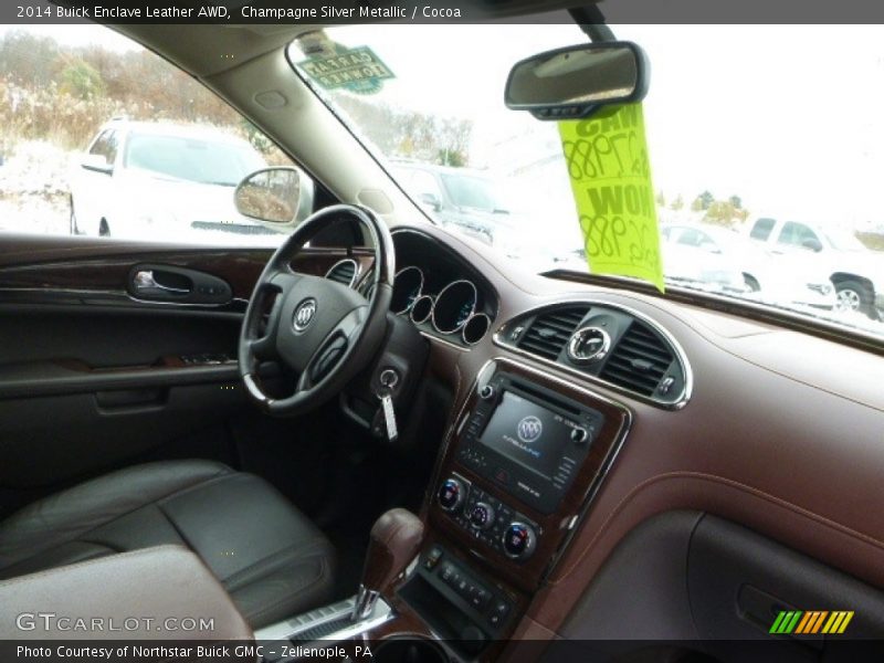 Champagne Silver Metallic / Cocoa 2014 Buick Enclave Leather AWD