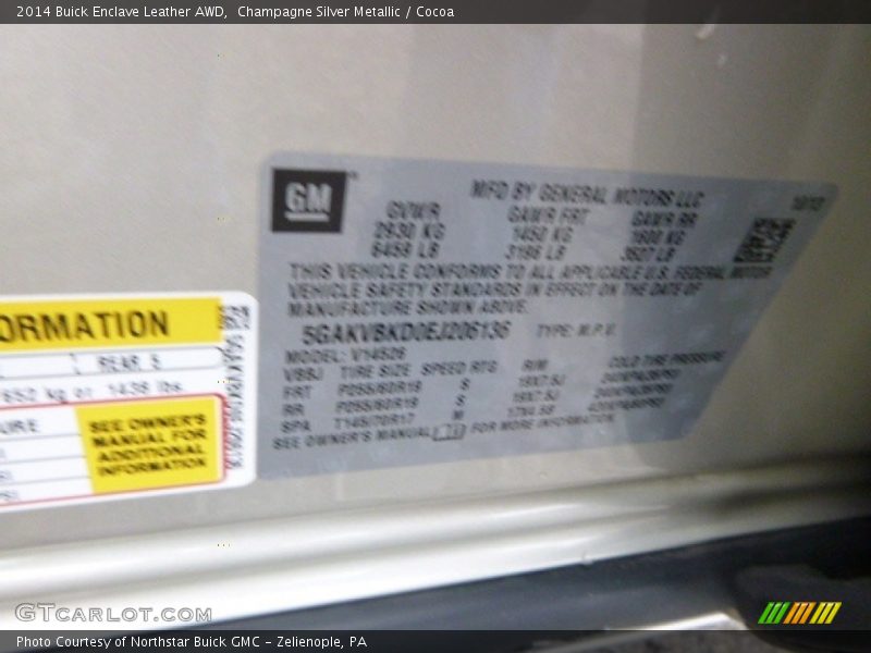 Champagne Silver Metallic / Cocoa 2014 Buick Enclave Leather AWD