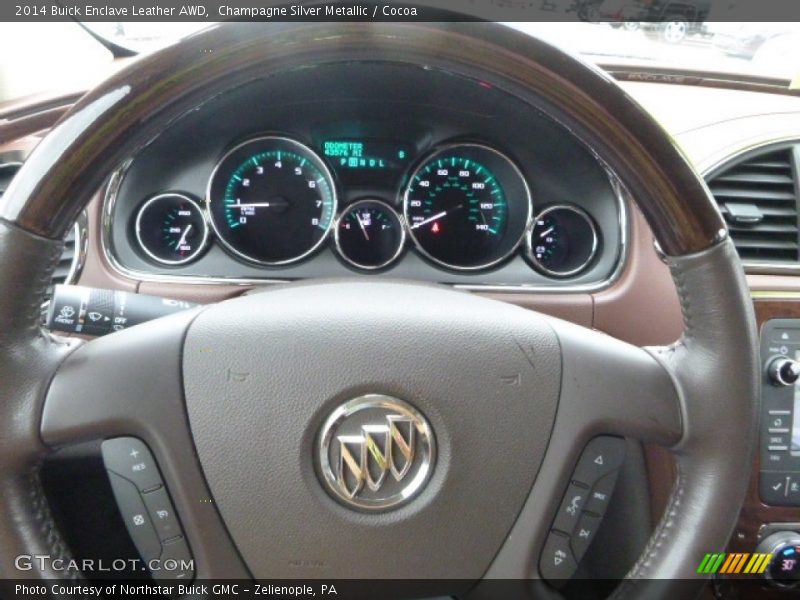 Champagne Silver Metallic / Cocoa 2014 Buick Enclave Leather AWD