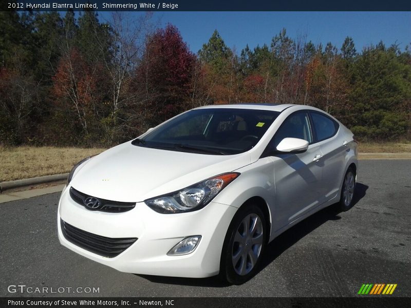 Shimmering White / Beige 2012 Hyundai Elantra Limited