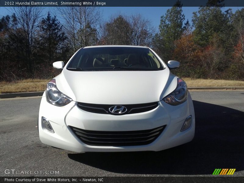 Shimmering White / Beige 2012 Hyundai Elantra Limited
