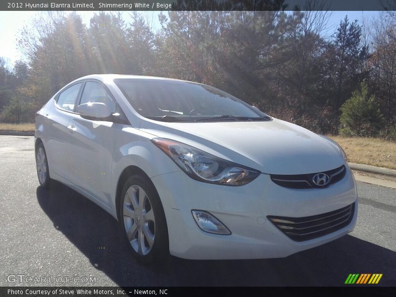 Shimmering White / Beige 2012 Hyundai Elantra Limited