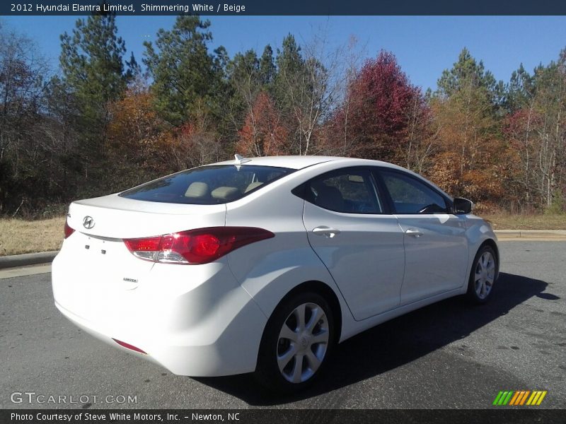 Shimmering White / Beige 2012 Hyundai Elantra Limited