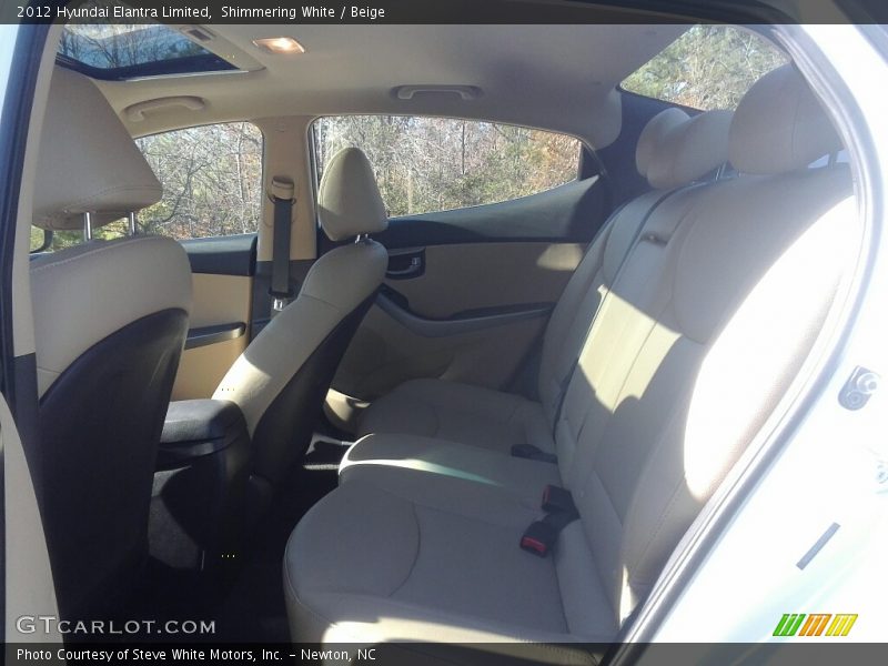 Shimmering White / Beige 2012 Hyundai Elantra Limited