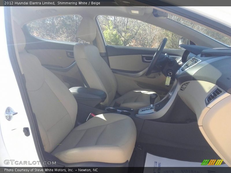 Shimmering White / Beige 2012 Hyundai Elantra Limited