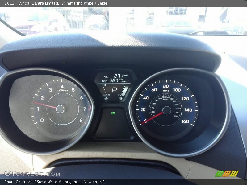 Shimmering White / Beige 2012 Hyundai Elantra Limited