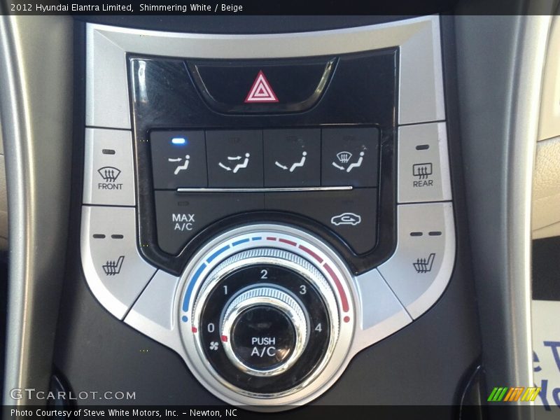 Shimmering White / Beige 2012 Hyundai Elantra Limited