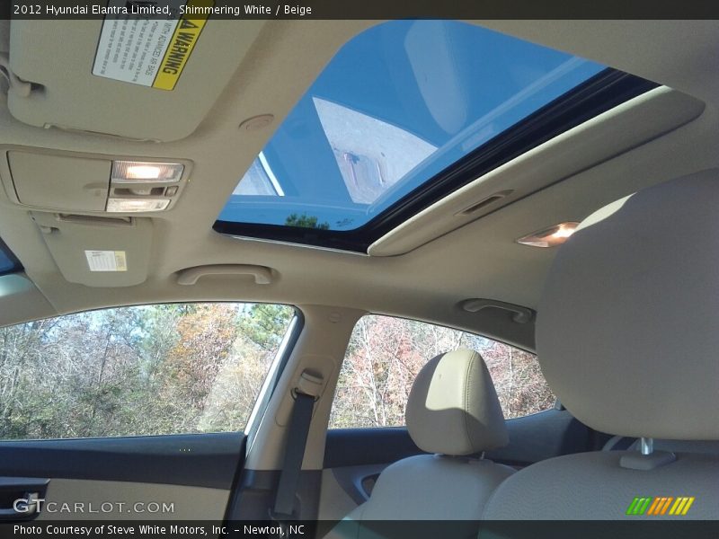 Shimmering White / Beige 2012 Hyundai Elantra Limited