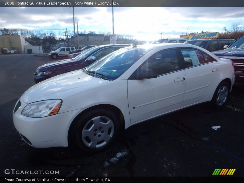 Ivory White / Ebony Black 2008 Pontiac G6 Value Leader Sedan
