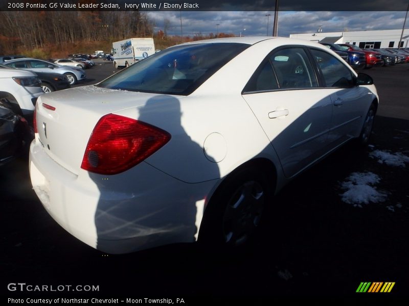 Ivory White / Ebony Black 2008 Pontiac G6 Value Leader Sedan