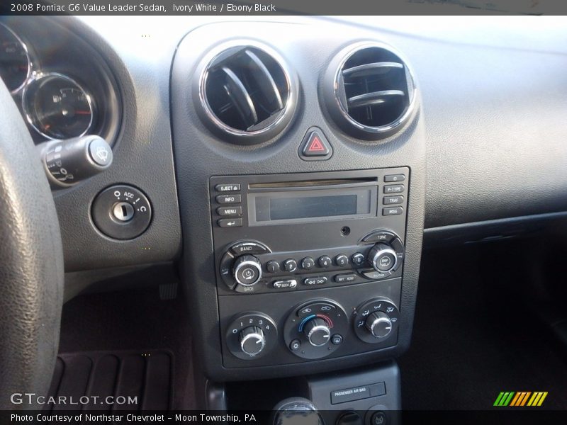 Ivory White / Ebony Black 2008 Pontiac G6 Value Leader Sedan