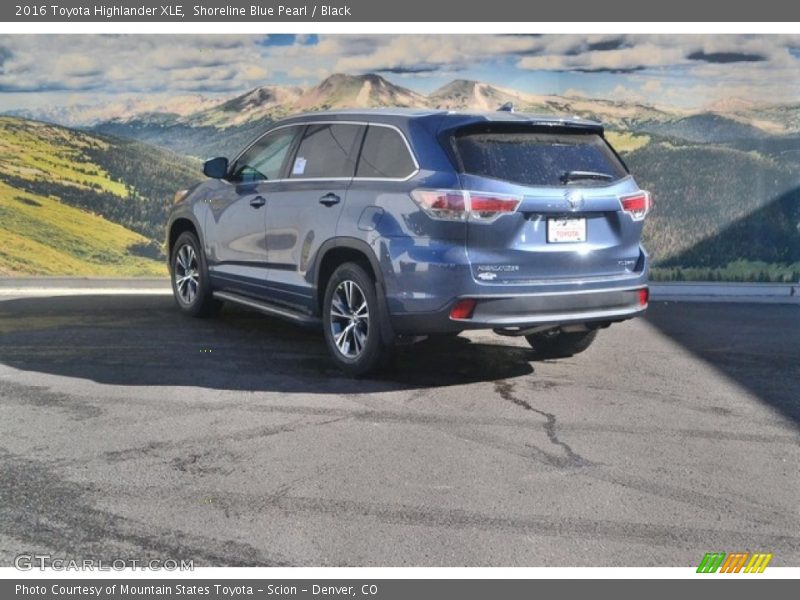 Shoreline Blue Pearl / Black 2016 Toyota Highlander XLE
