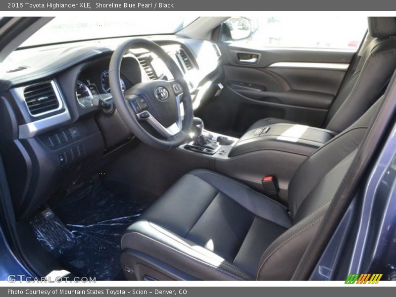 Shoreline Blue Pearl / Black 2016 Toyota Highlander XLE