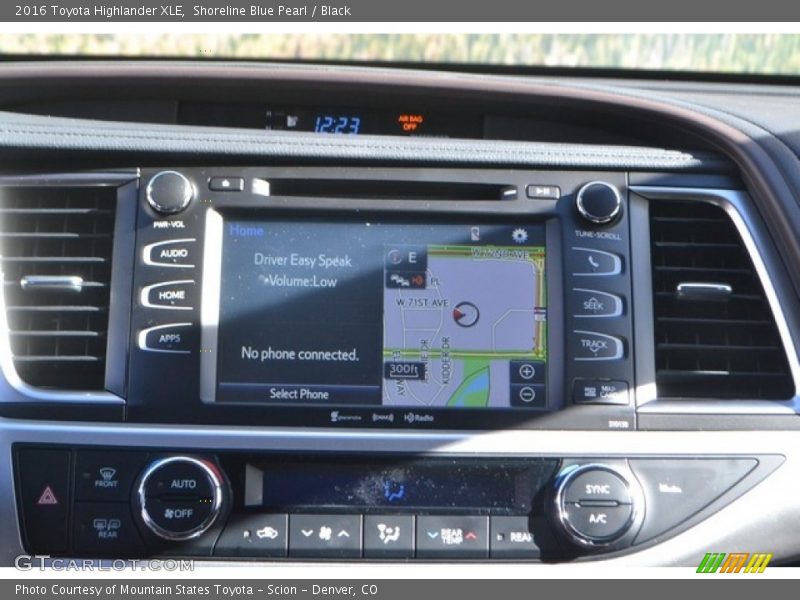 Shoreline Blue Pearl / Black 2016 Toyota Highlander XLE