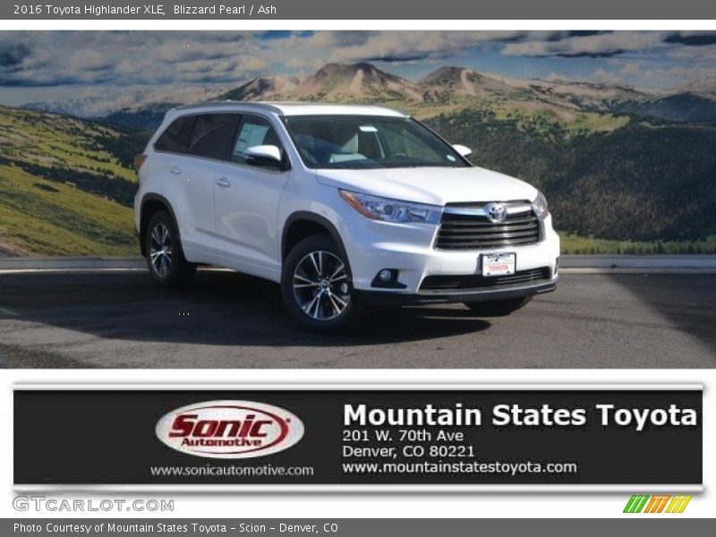 Blizzard Pearl / Ash 2016 Toyota Highlander XLE