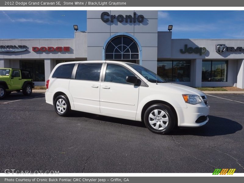 Stone White / Black/Light Graystone 2012 Dodge Grand Caravan SE
