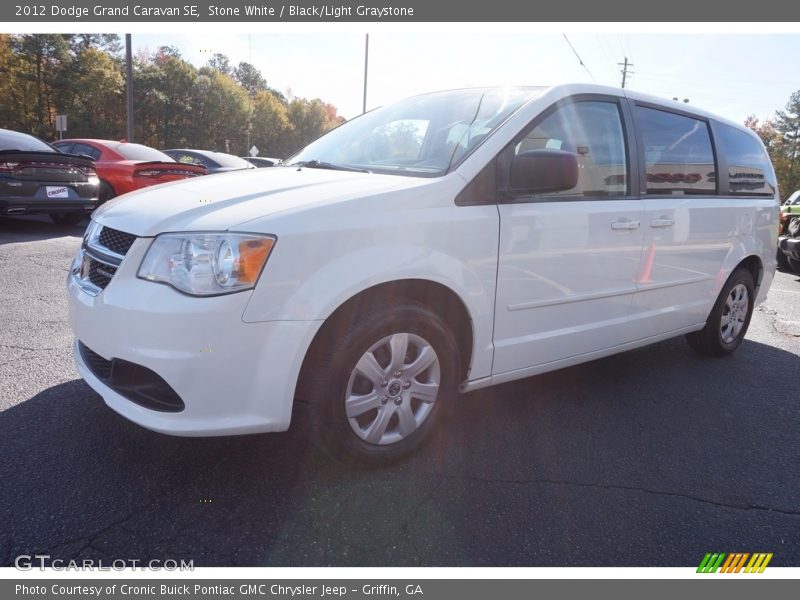 Stone White / Black/Light Graystone 2012 Dodge Grand Caravan SE