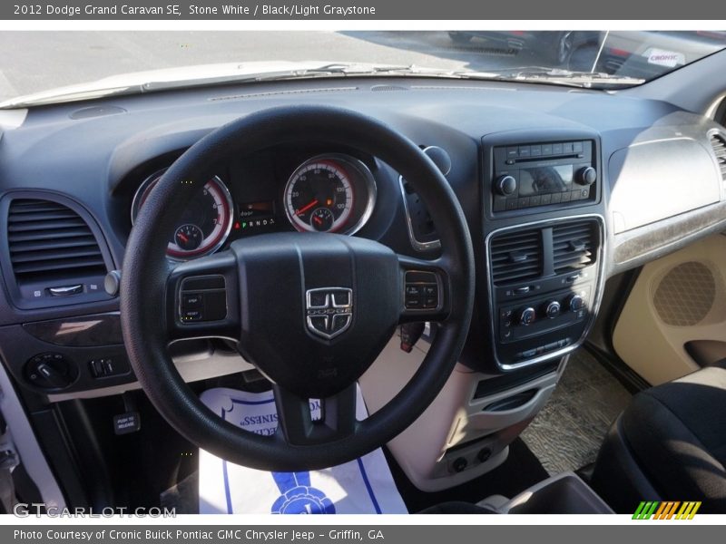 Stone White / Black/Light Graystone 2012 Dodge Grand Caravan SE