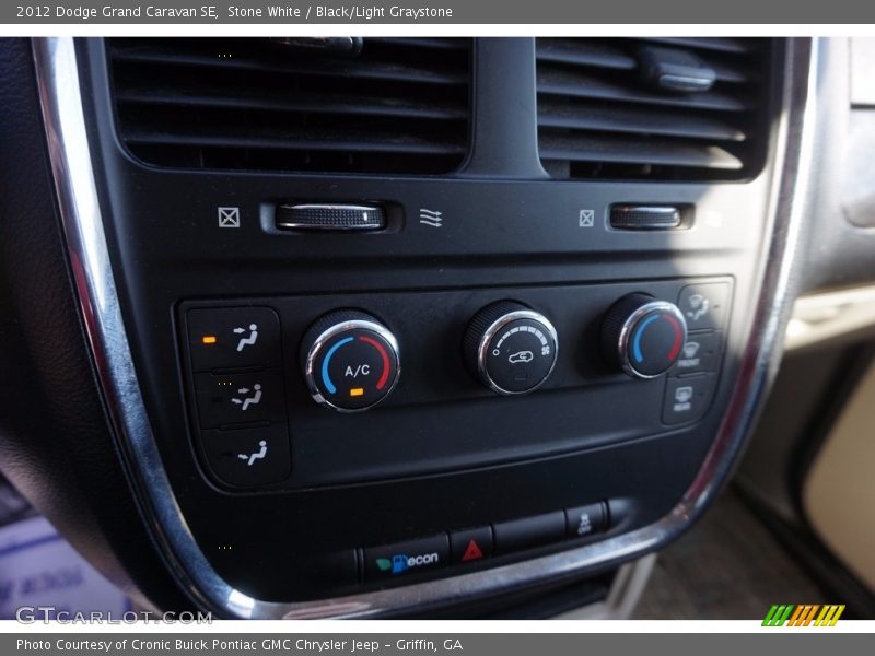 Stone White / Black/Light Graystone 2012 Dodge Grand Caravan SE