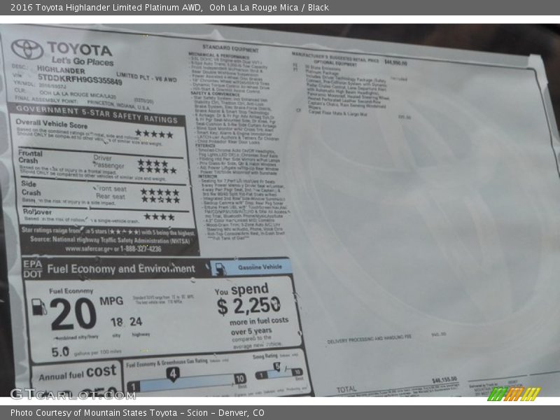Ooh La La Rouge Mica / Black 2016 Toyota Highlander Limited Platinum AWD
