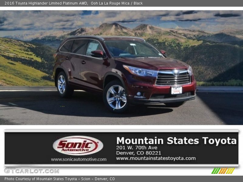 Ooh La La Rouge Mica / Black 2016 Toyota Highlander Limited Platinum AWD