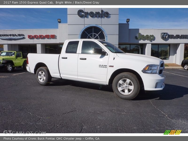 Bright White / Black/Diesel Gray 2017 Ram 1500 Express Quad Cab