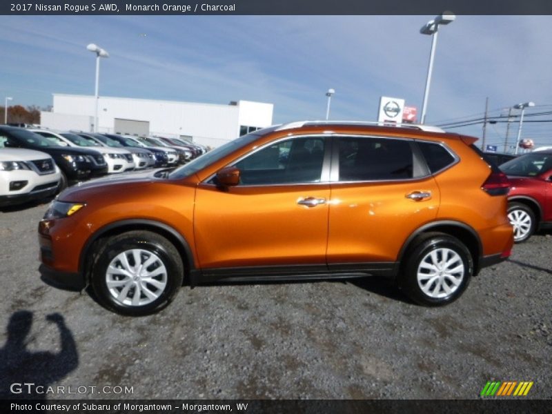 Monarch Orange / Charcoal 2017 Nissan Rogue S AWD