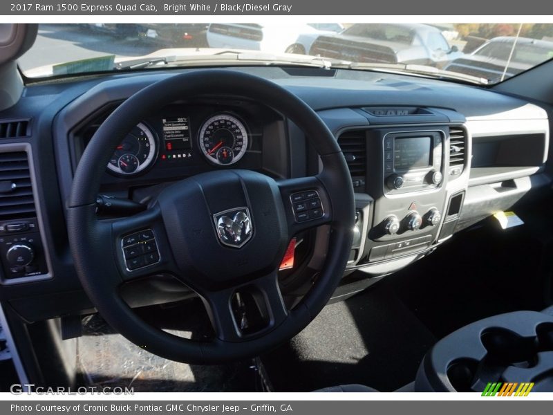Bright White / Black/Diesel Gray 2017 Ram 1500 Express Quad Cab