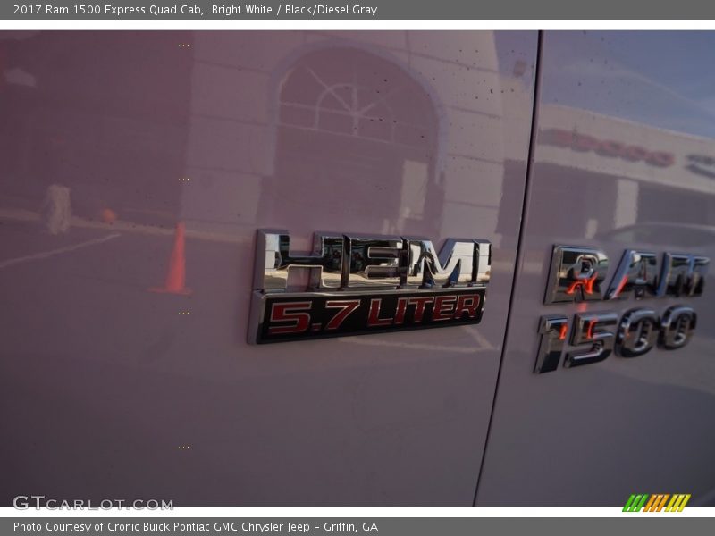 Bright White / Black/Diesel Gray 2017 Ram 1500 Express Quad Cab