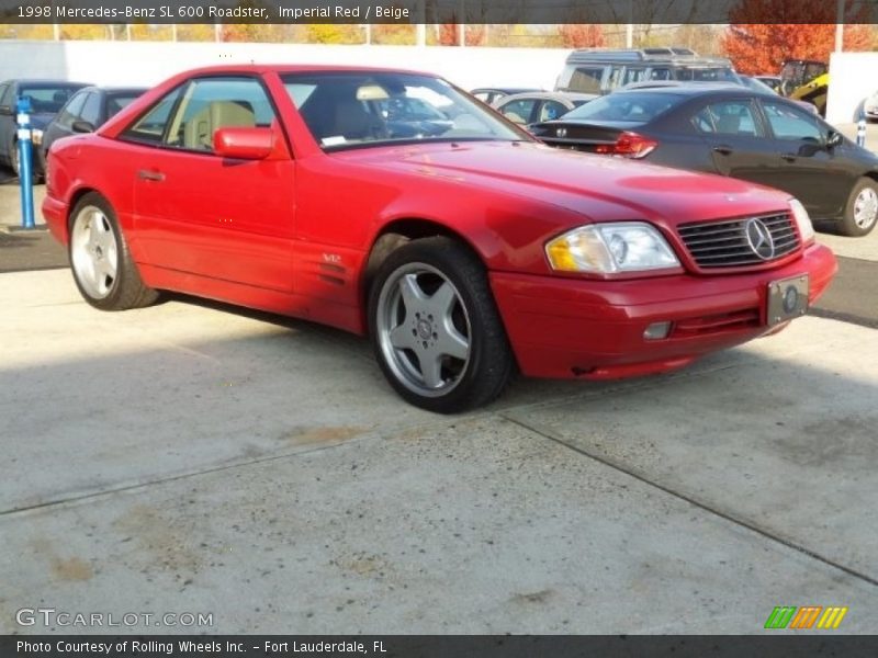 Imperial Red / Beige 1998 Mercedes-Benz SL 600 Roadster
