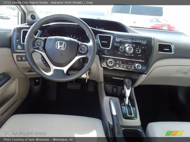 Alabaster Silver Metallic / Gray 2013 Honda Civic Hybrid Sedan