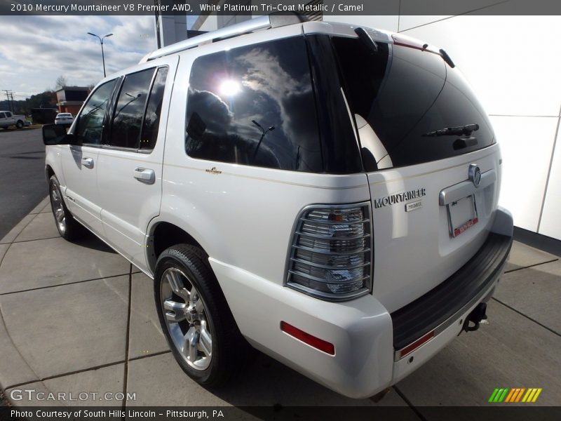 White Platinum Tri-Coat Metallic / Camel 2010 Mercury Mountaineer V8 Premier AWD