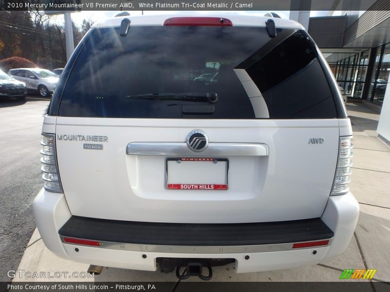 White Platinum Tri-Coat Metallic / Camel 2010 Mercury Mountaineer V8 Premier AWD