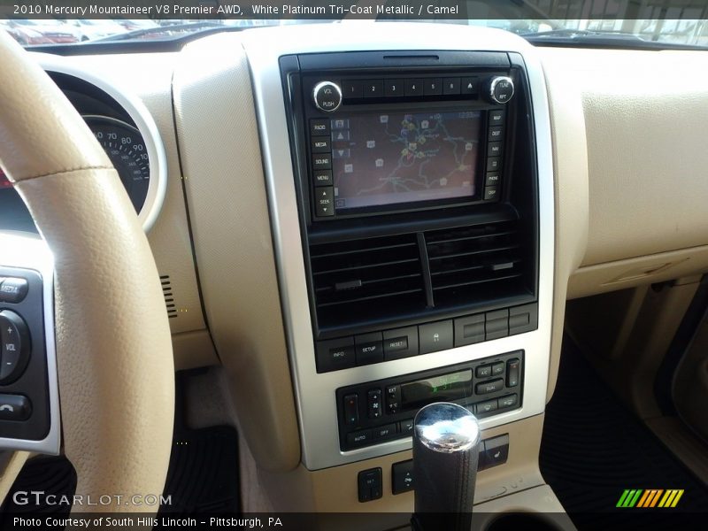 White Platinum Tri-Coat Metallic / Camel 2010 Mercury Mountaineer V8 Premier AWD