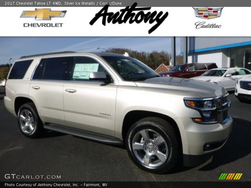 Silver Ice Metallic / Cocoa/Dune 2017 Chevrolet Tahoe LT 4WD